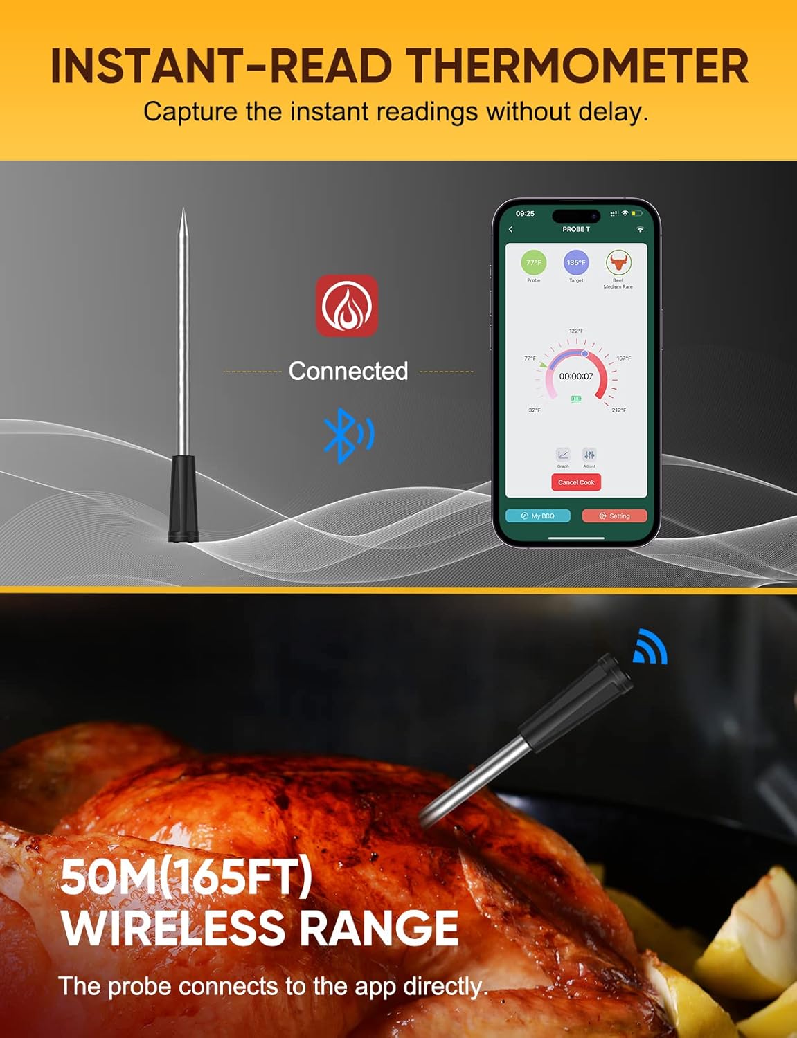 Wireless Digital Meat Thermometer Regular