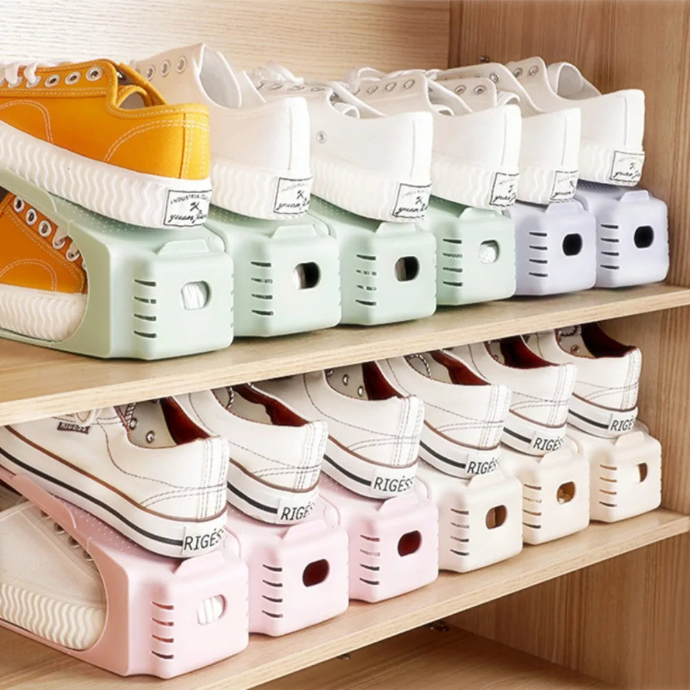 Shoe Organizer Double Layer Stand Solid Color