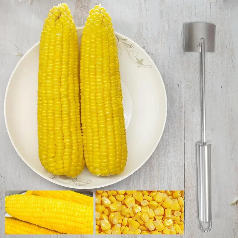 Food-grade Stainless Steel Corn Peeler Tool with Long Handle